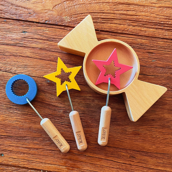 Wooden Bubble Wand Set