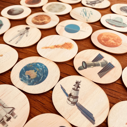 Wooden Magnets Set - Space. Natural Toys & Resources for kids.