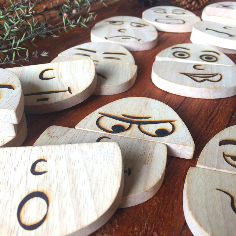 Wooden Egg-spressions Set