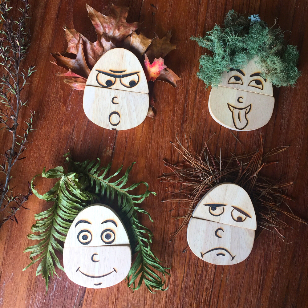 Wooden Egg-spressions Set