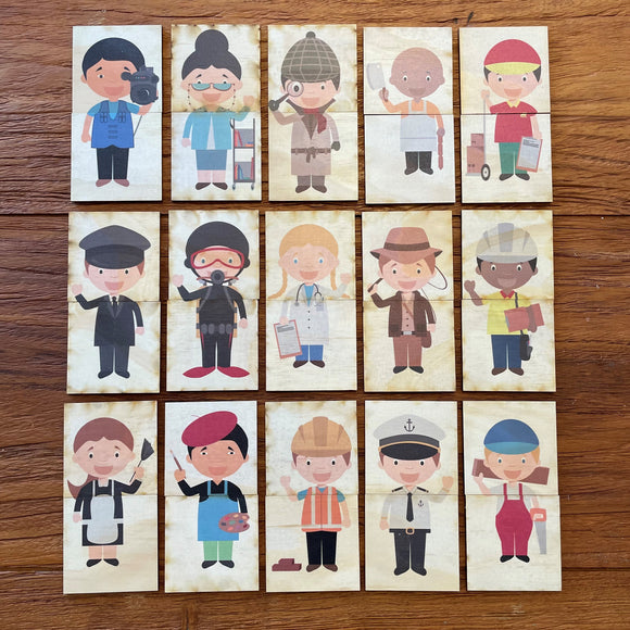 CLEARANCE Wooden Puzzle Set - Workers & Wheels